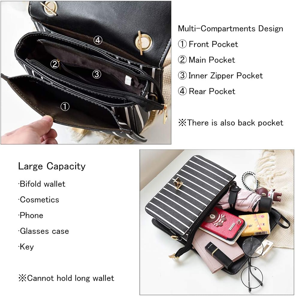 Zhongningyifeng Crossbody Bag Shoulder Bag for Women Leather Small Purses Handbags Fashion with Chain Strap