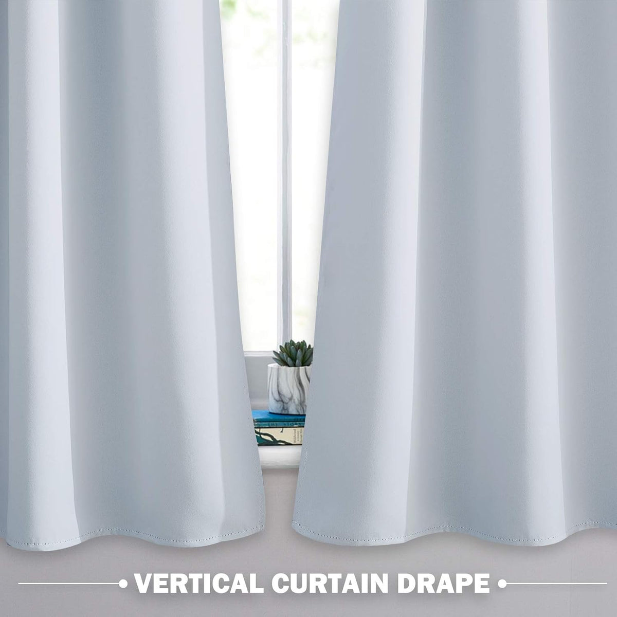 NICETOWN Blackout Curtains 2 Panels for Bedroom- Thermal Insulated Grommet Blackout Curtains 63 Inches Long for Living Room/Kitchen Rideaux occultants (2 Panels, W42 x L63 -Inch,Grey) - PuriLite