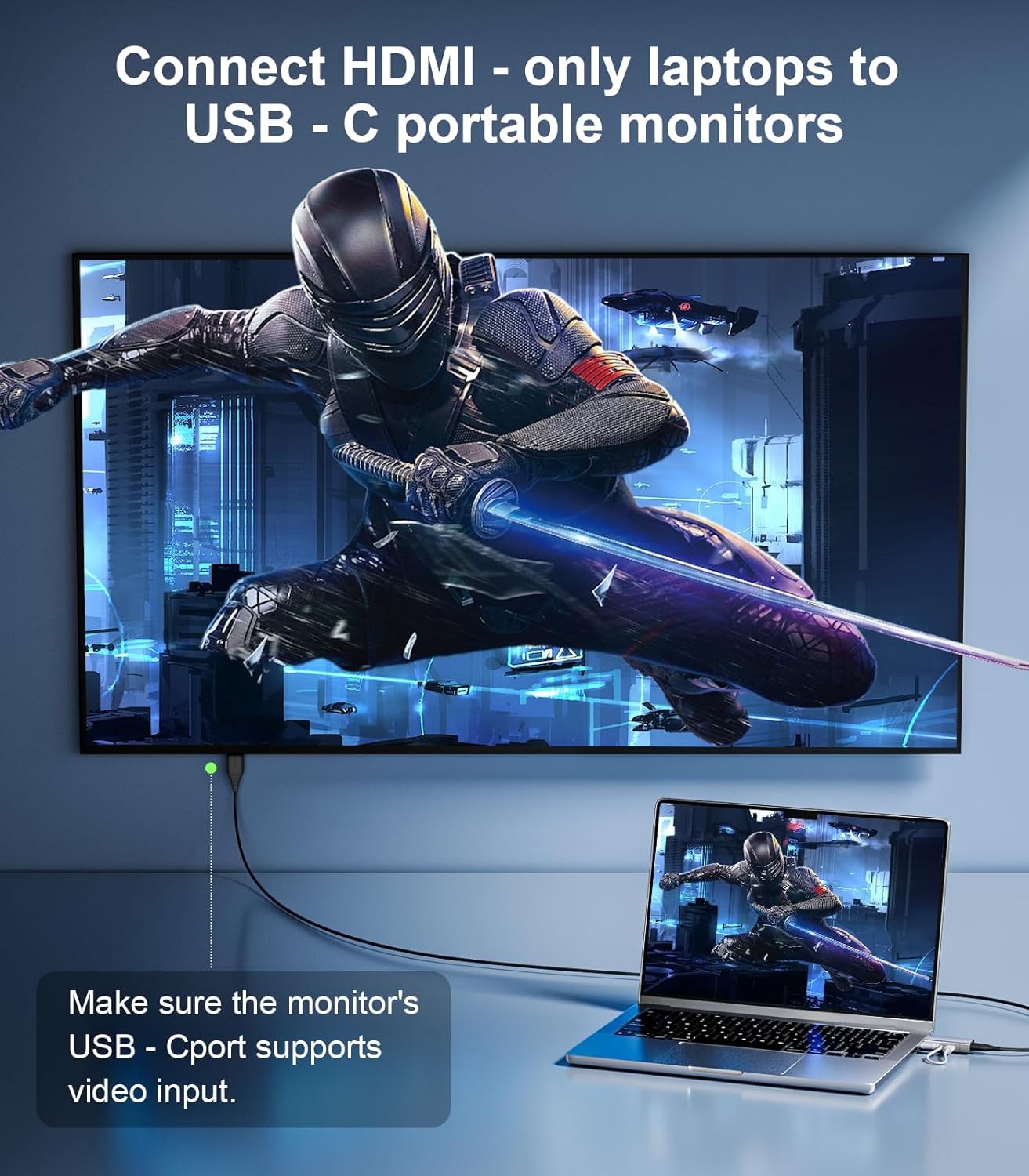 Reborn HDMI to USB C Adapter 4K 60Hz | Uni-Directional HDMI Source to USB-C Display Adapter for AR Glasses XREAL One、Air 2 Pro/VITURE Pro/RayNeo Air 2s/Rokid,PS5,Portable Monitors - 1 Pack