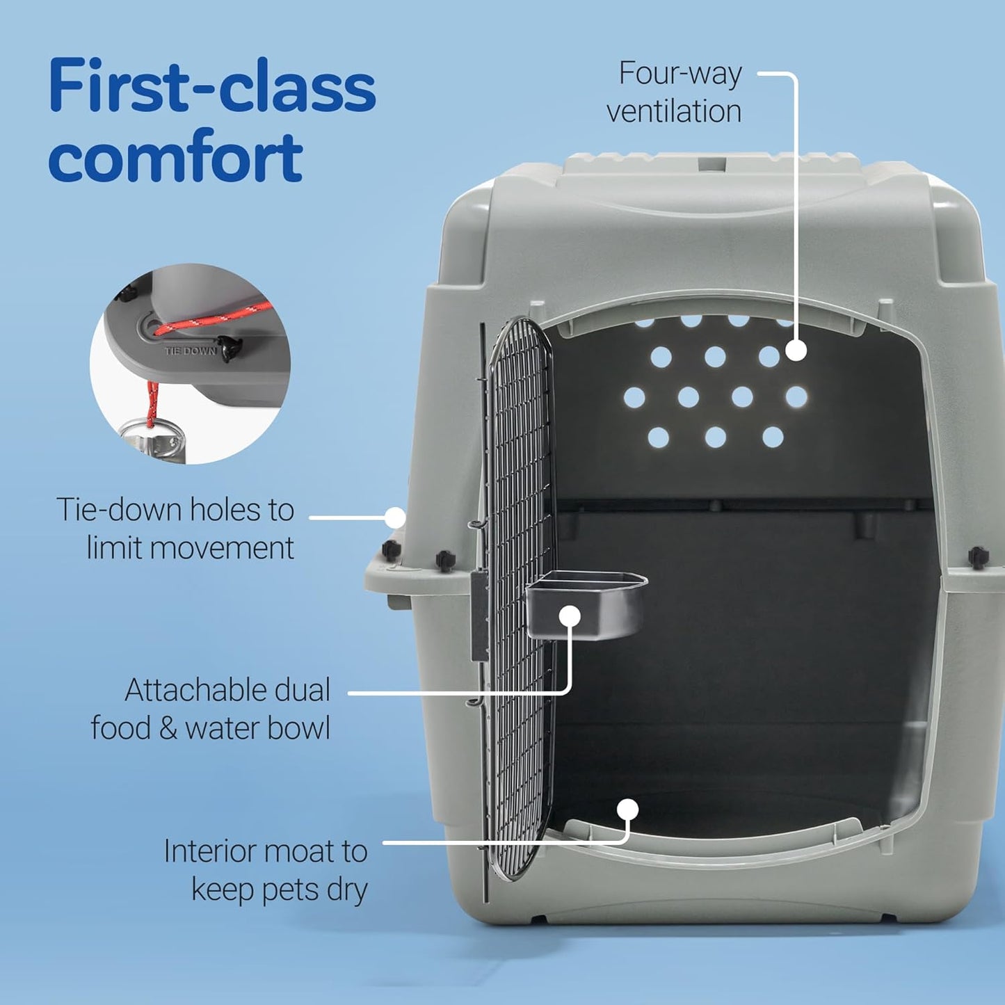 Petmate 00200 Sky Kennel for Pets from 25 to 30-Pound, Light Gray
