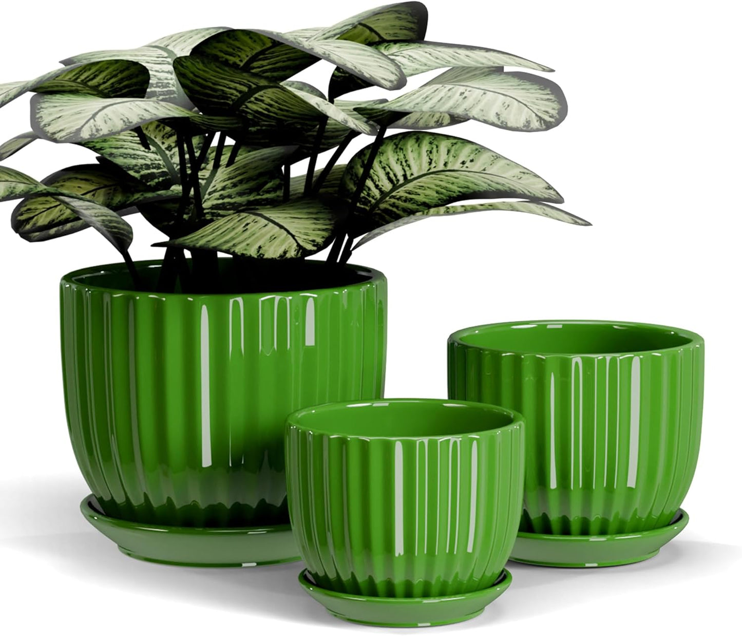 Purilite Select 3-Piece Ceramic Indoor Planter Set
