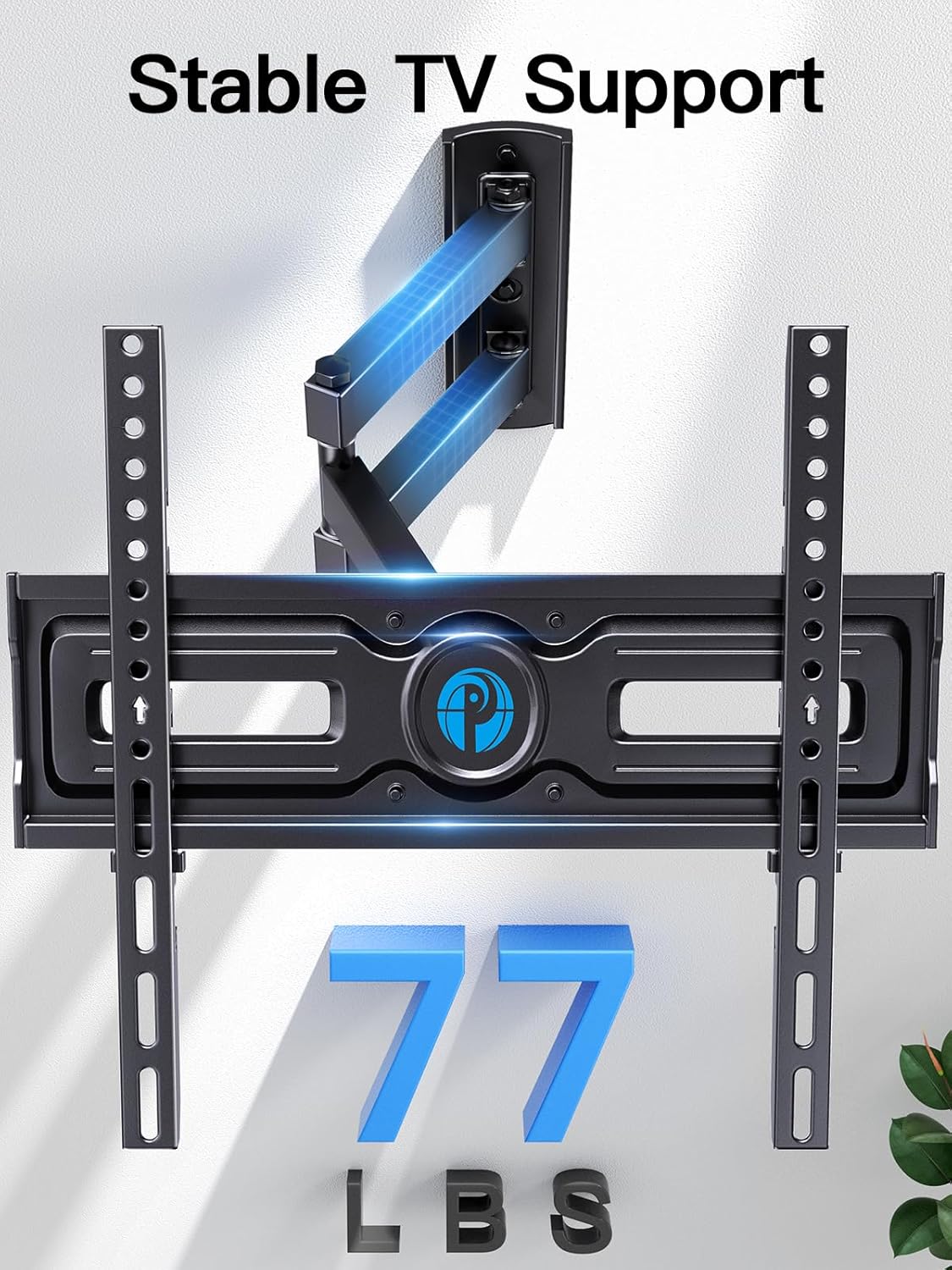 Pipishell Full Motion TV Wall Mount for 26-60 inch Flat & Curved TVs, Height Adjustable Corner Wall Mount Bracket with Articulating Arm, Swivel Extension Tilt, Max VESA 400x400mm up to 77lbs, PIMF9