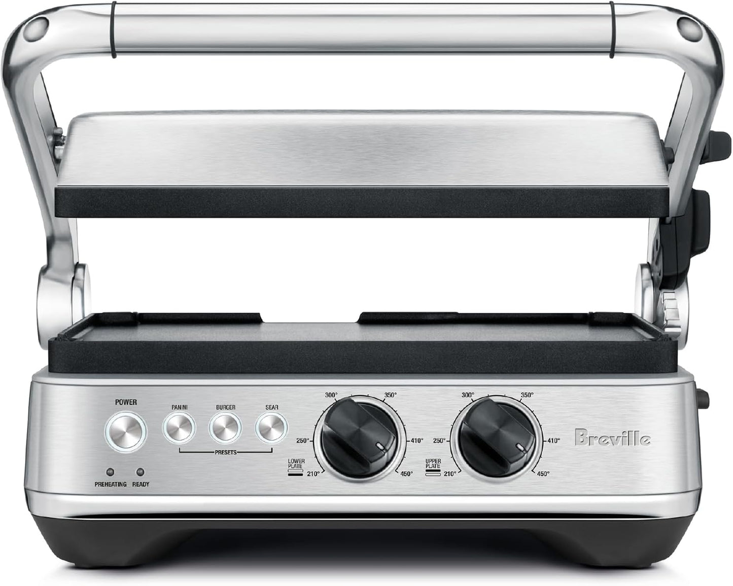 Breville BGR700BSS1BCA1 The Sear and Press Open Flat Grill, 10x12, Silver
