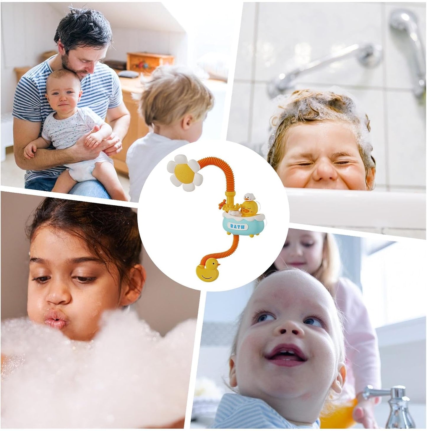 Babies Bath Shower Head Sprayer,Flexible Kids Shower Head Bathtub Shower Head | Sunflower Bath Shower Head Babies Bath Accessories for Boys Girls