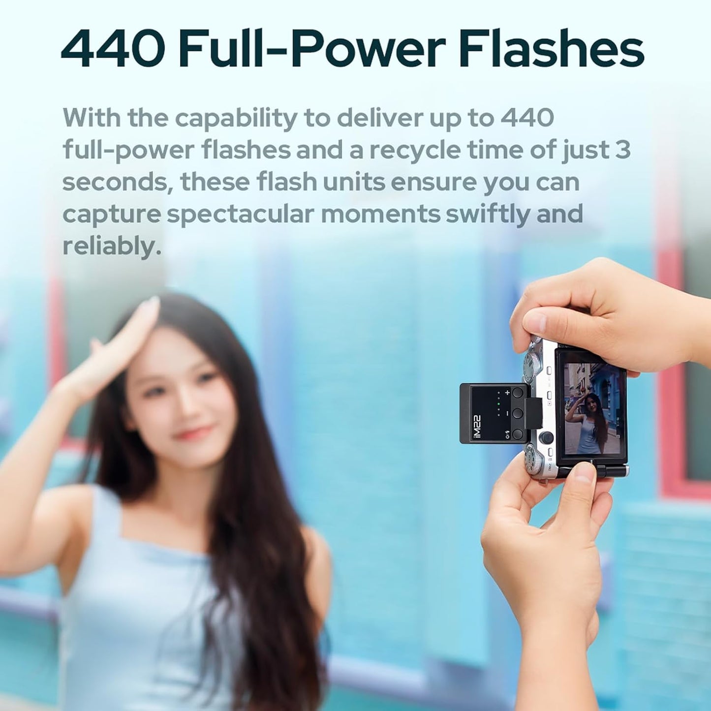 Godox iM20 Mini Flash On-Camera Speedlite with 5 Power Levels, 3s Recycle Time, 440 Full Power Flashes, Built-in Battery Replacement for Canon Nikon Sony Mirrorless Cameras