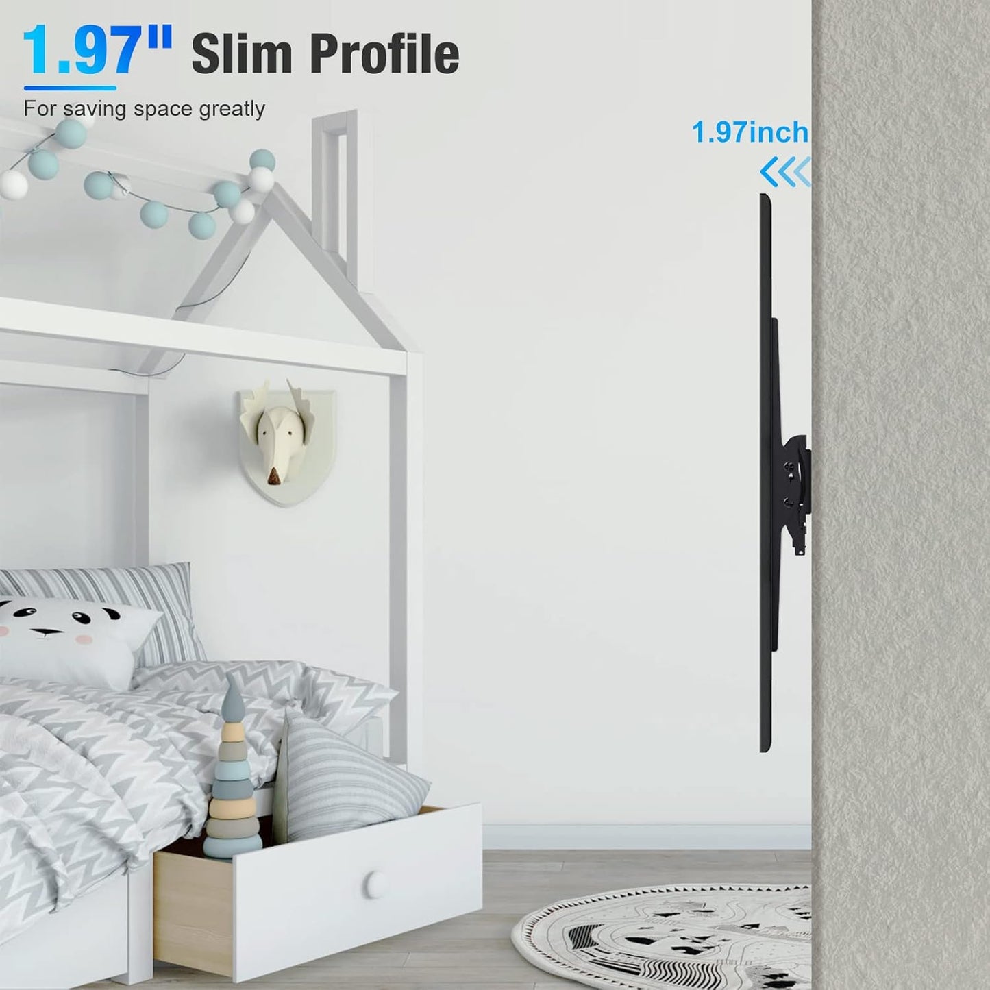 C-MOUNTS Tilting TV Wall Mount Bracket Low Profile for Most 26-65 inch Flat ScreenCurved TVs, Monitor, TV Mount with Max VESA 400x400mm Weight up to 110 lbs