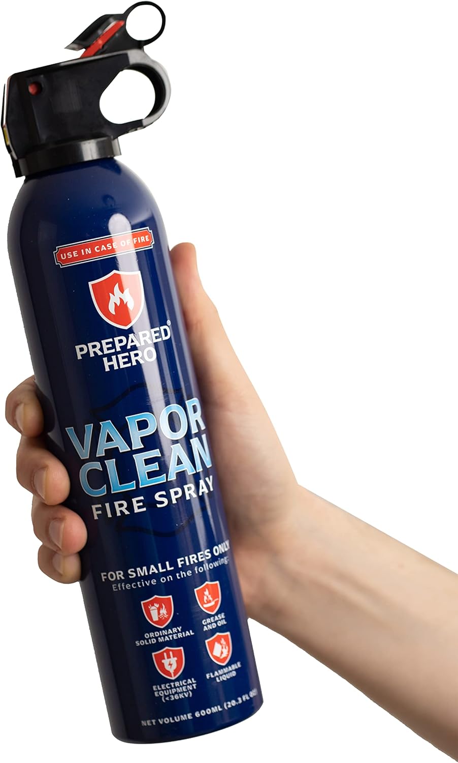 Vapor Clean Fire Spray by Prepared Hero - 8 Pack - Portable Fire Extinguisher for Home, Car, Garage, Kitchen - Works on Electrical, Grease, Battery Fires & More - Compact, Easy to Use