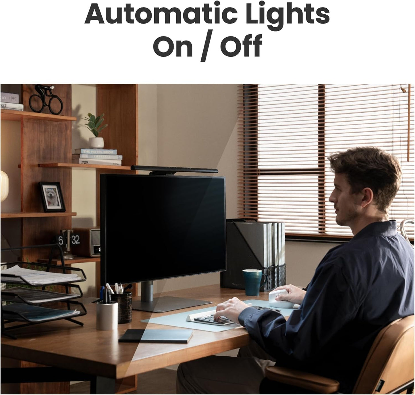 BenQ ScreenBar Pro LED Monitor Light (Silver)/Ultrawide Illumination/Motion Sensor/Adjustable Brightness and Color Temperature/Eye-Care Light Bar/No Screen Glare/Space Saving/Curved Monitors/USB-C