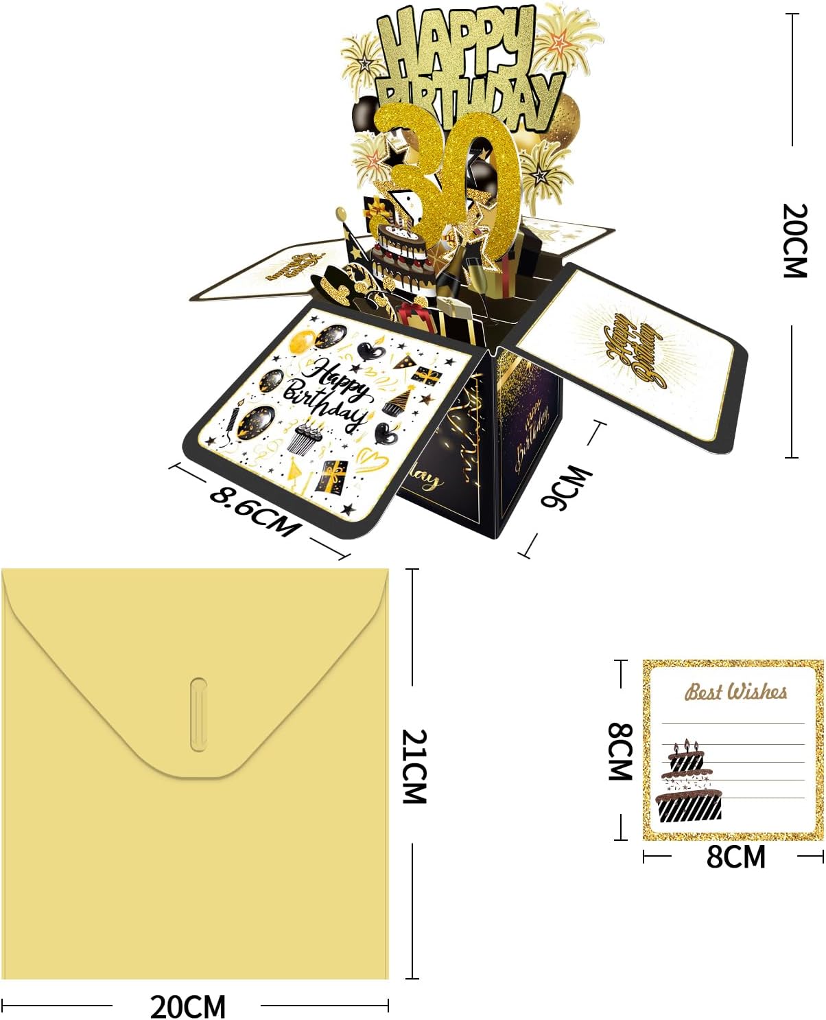 70th Birthday Card, 70th Birthday Decorations for Women Men, Happy Birthday 3D Cards for 70 Year Old Grandpa Grandma, Birthday Gift Box for Mother Dad