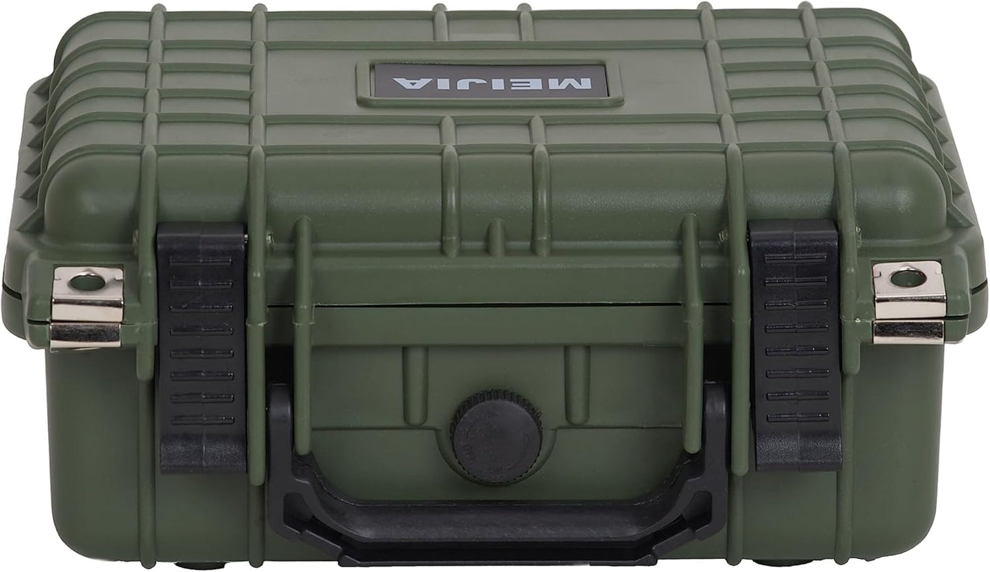 MEIJIA Portable All Weather Waterproof Protective Hard Case,Camera Case with Customizable Fit Foam,Fit Use of Drones, Camera, Equipments, 10.62inchx9.68inchx 4.87inch (Orange)