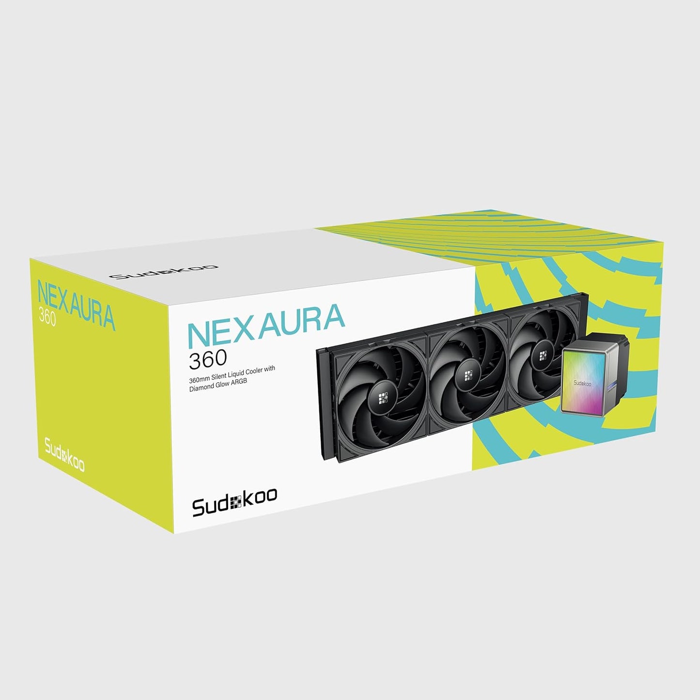 Sudokoo NEXAURA 240 Liquid CPU Cooler: 240mm AIO CPU Cooler with PWM Pump & ARGB Pump Head - Water Cooling with FDB Fans for Intel LGA 1851/1700/1200/115X AMD AM5/AM4 - Black
