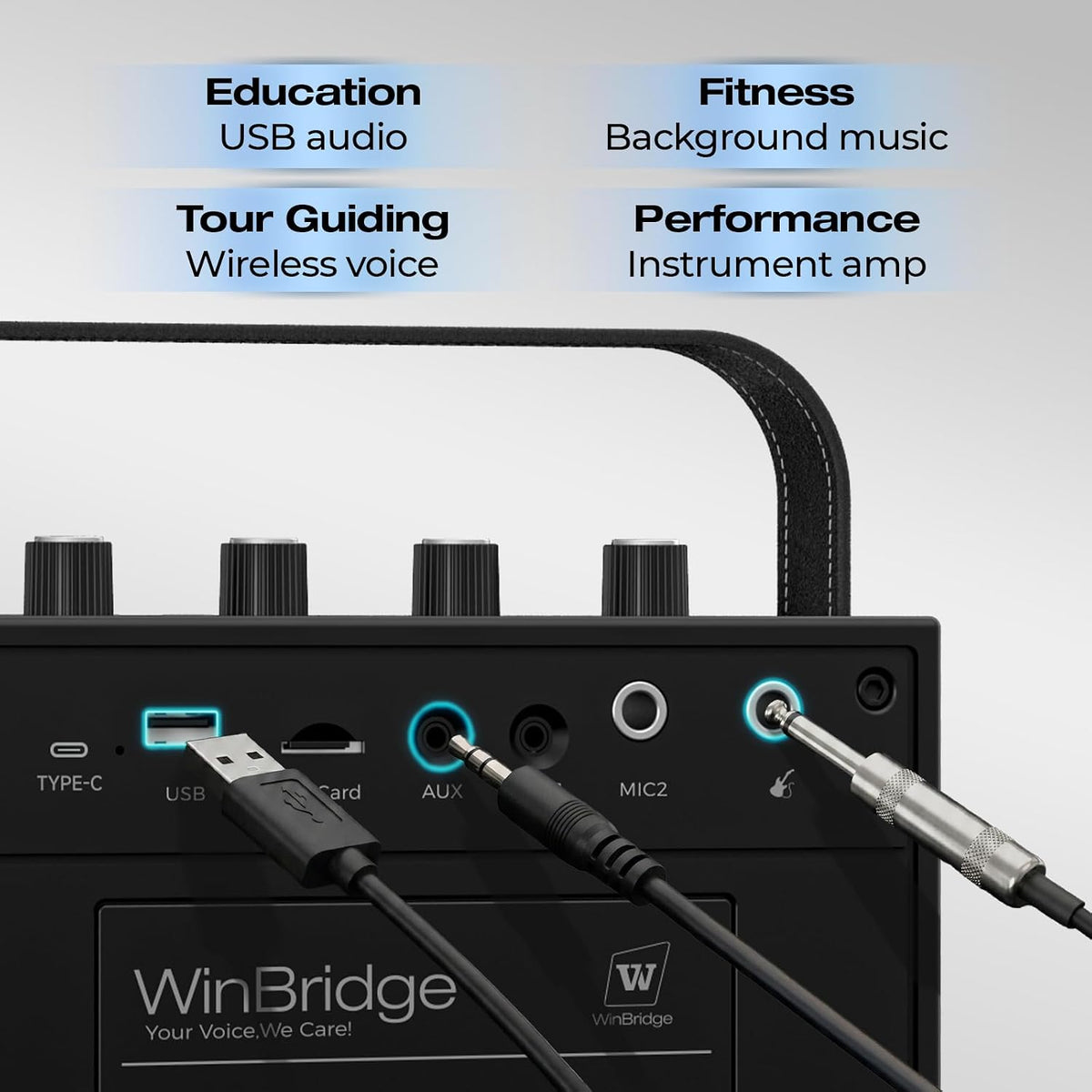 WinBridge S97 60W Powerful Voice Amplifier with Dual Wireless Microphones