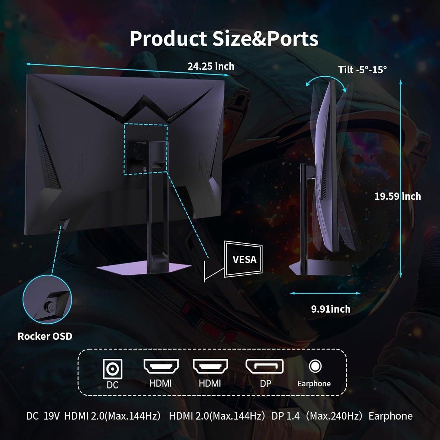 KTC 32 Inch 2K Computer Monitor, IPS 1440p Monitor with Ultra-Thin Bezels, HDR10, Freesync/G-sync, HDMI/DP Ports, Tilt Adjustable, Eyecare, Ideal for Business, Office, and Casual Gaming