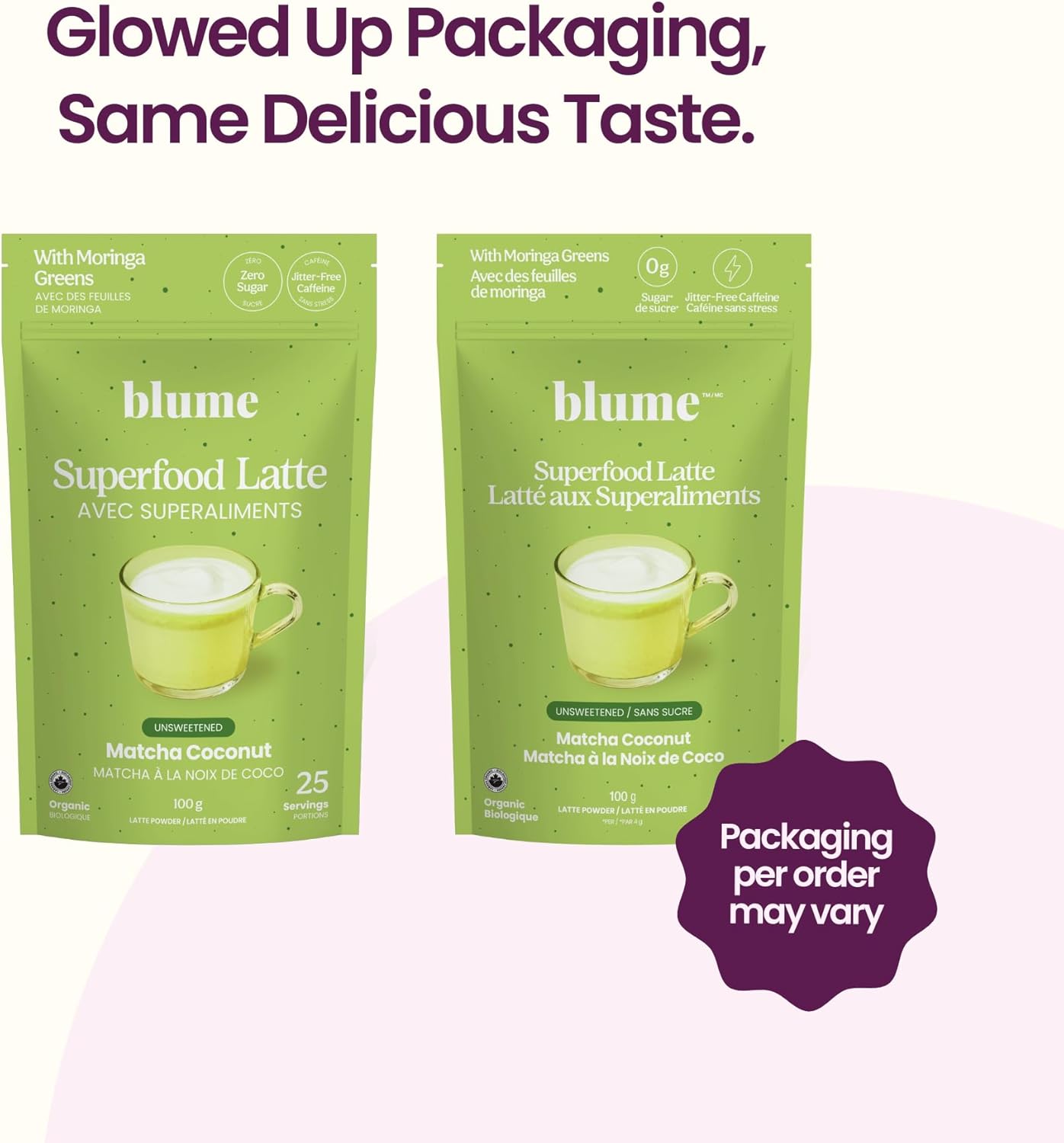 Blume Superfoods Latte - Matcha Powder with Coconut, Natural Caffeine, L-Theanine, All Day Energy & Focus, Sugar-Free, Moringa, Vegan, Organic Matcha Latte from Shizuoka Japan, Green Tea - 25 Servings - Canadian Brand