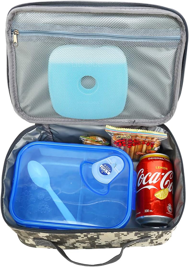 FlowFly Kids Lunch Box Insulated Soft Bag Mini Cooler Back to School Thermal Meal Tote Kit for Girls, Boys, Black