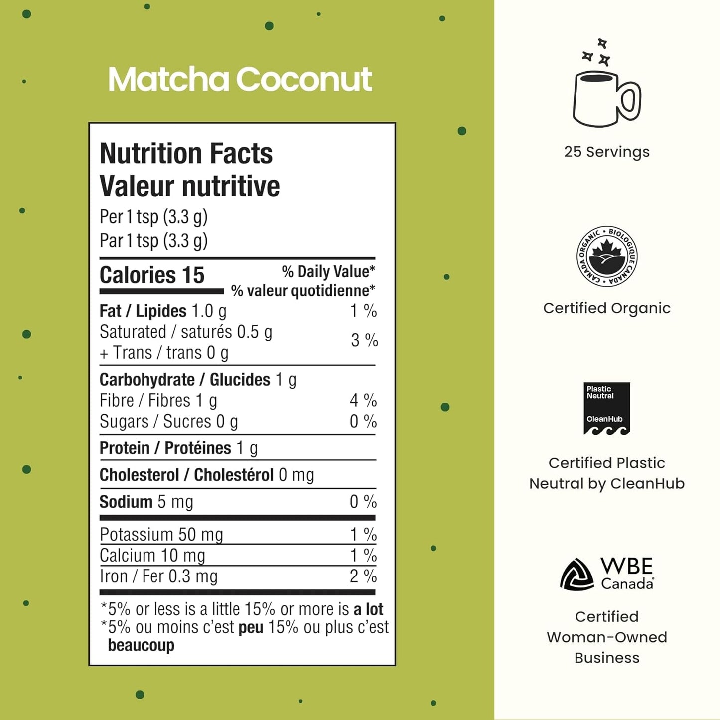 Blume Superfoods Latte - Matcha Powder with Coconut, Natural Caffeine, L-Theanine, All Day Energy & Focus, Sugar-Free, Moringa, Vegan, Organic Matcha Latte from Shizuoka Japan, Green Tea - 25 Servings - Canadian Brand