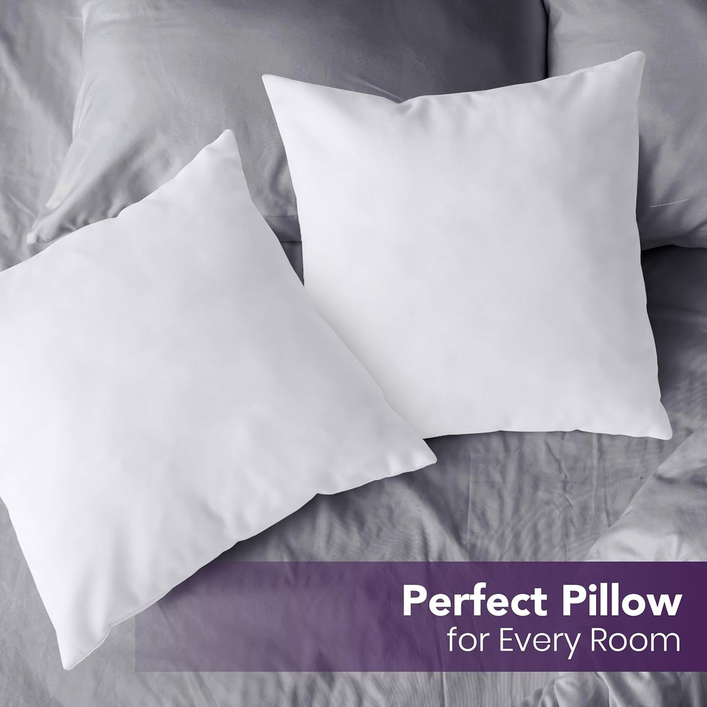 Utopia Bedding Throw Pillows Insert (Pack of 2, White) - 20 x 20 Inches Bed and Couch Pillows - Indoor Decorative Pillow