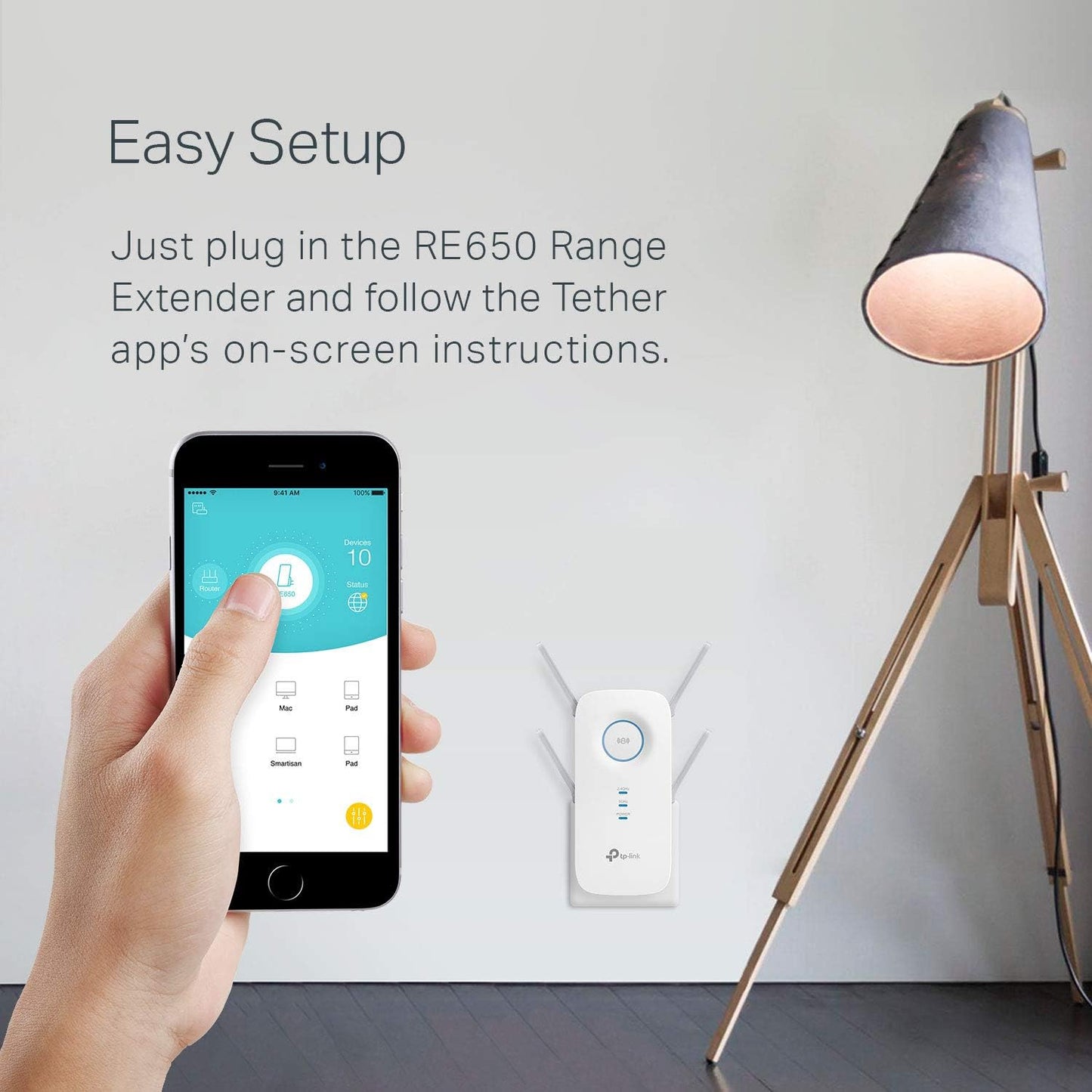 TP-Link AC1200 WiFi Extender (RE300) - Covers Up to 1500 Sq.ft and 25 Devices, Up to 1200Mbps, Supports OneMesh, Dual Band Internet Repeater, Range Booster