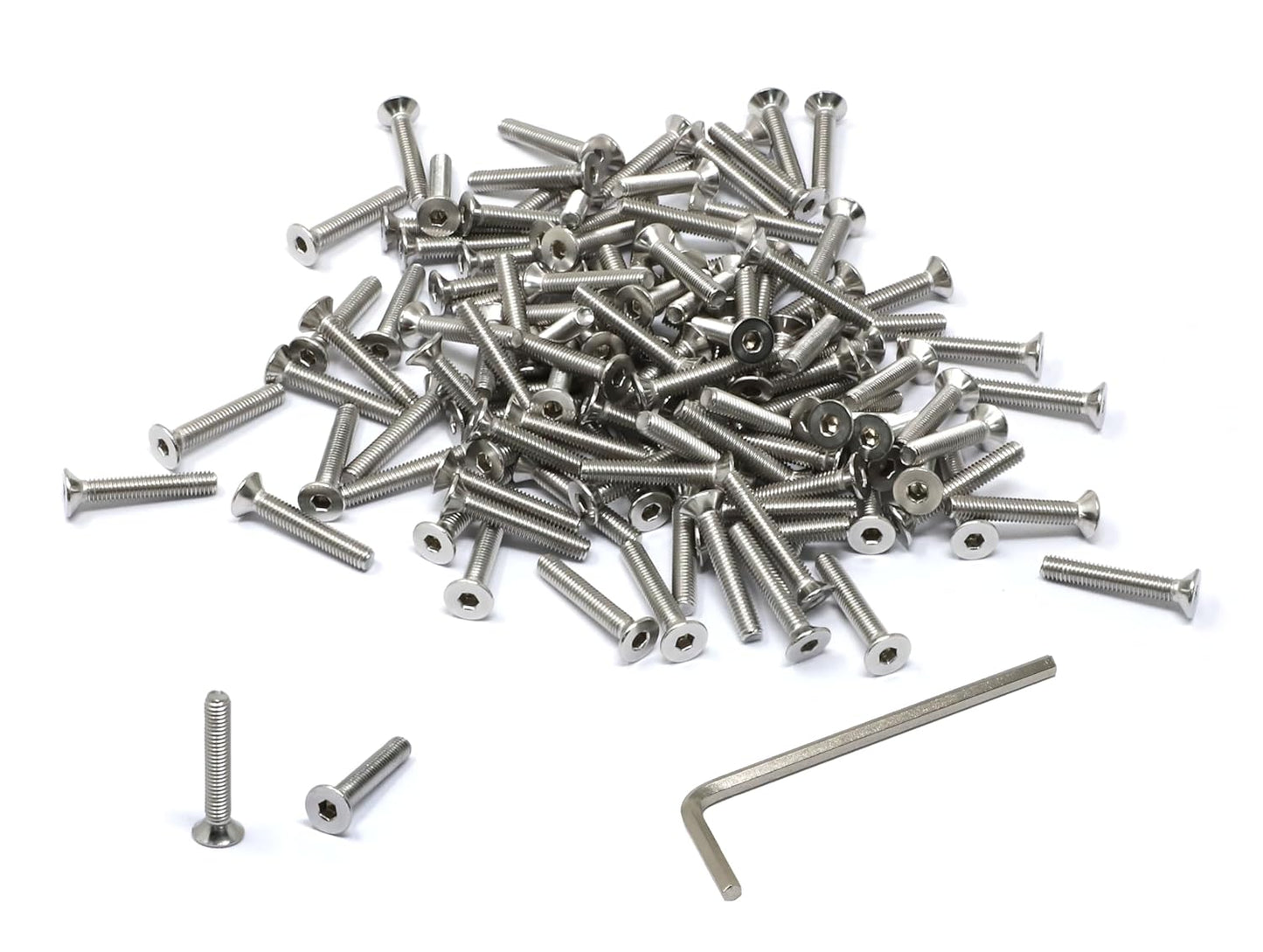 iexcell 5 Pcs M8 x 80mm Thread Pitch 1.25 mm Stainless Steel 304 Hex Socket Flat Head Cap Screws Bolts Kit