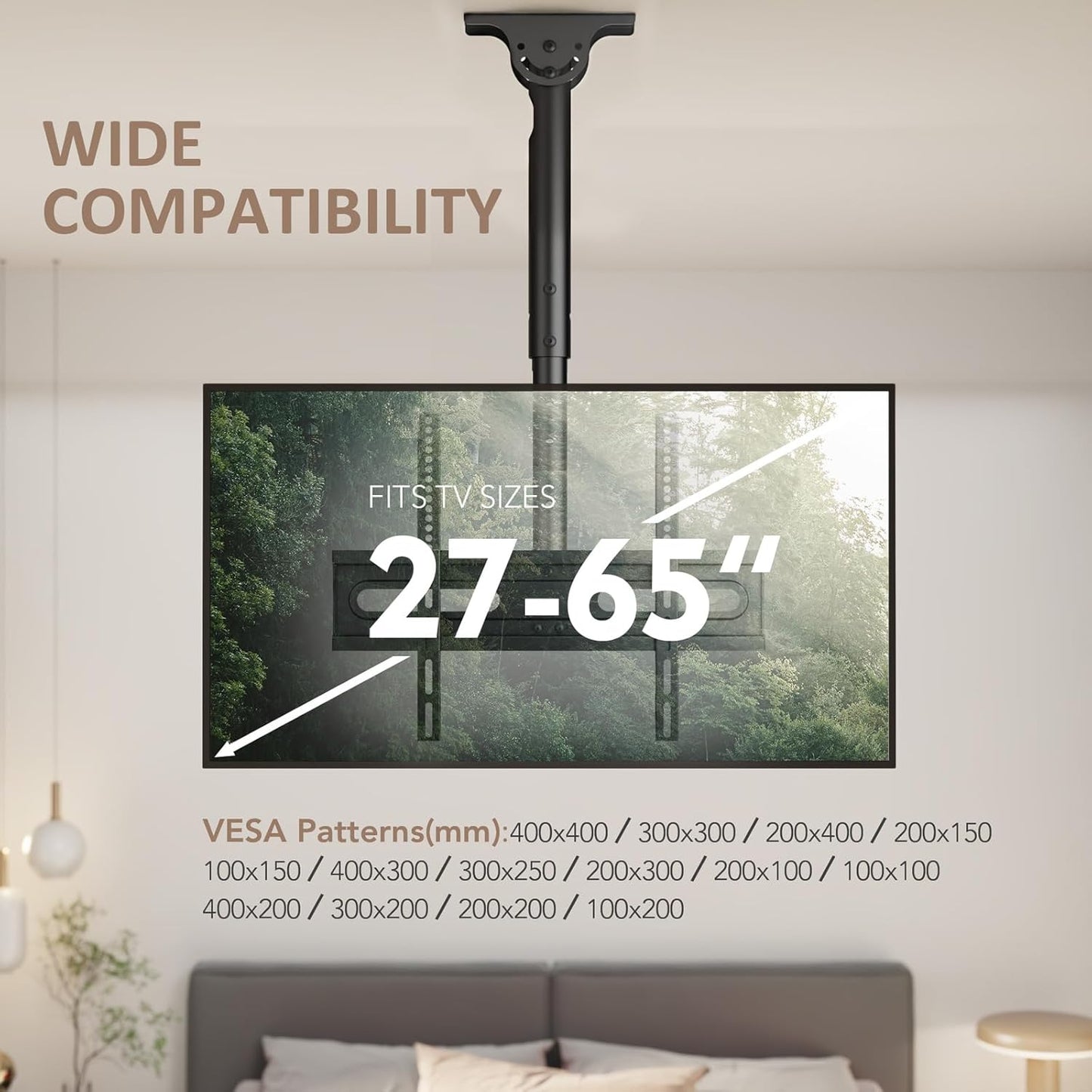 TV Wall Mount Bracket for 32-85 Inch TVs Full Motion Dual Articulating Arm with Swivel & Tilt, Max VESA 600x400mm, Supports 132 lbs for LCD/LED/OLED Flat & Curved Screens