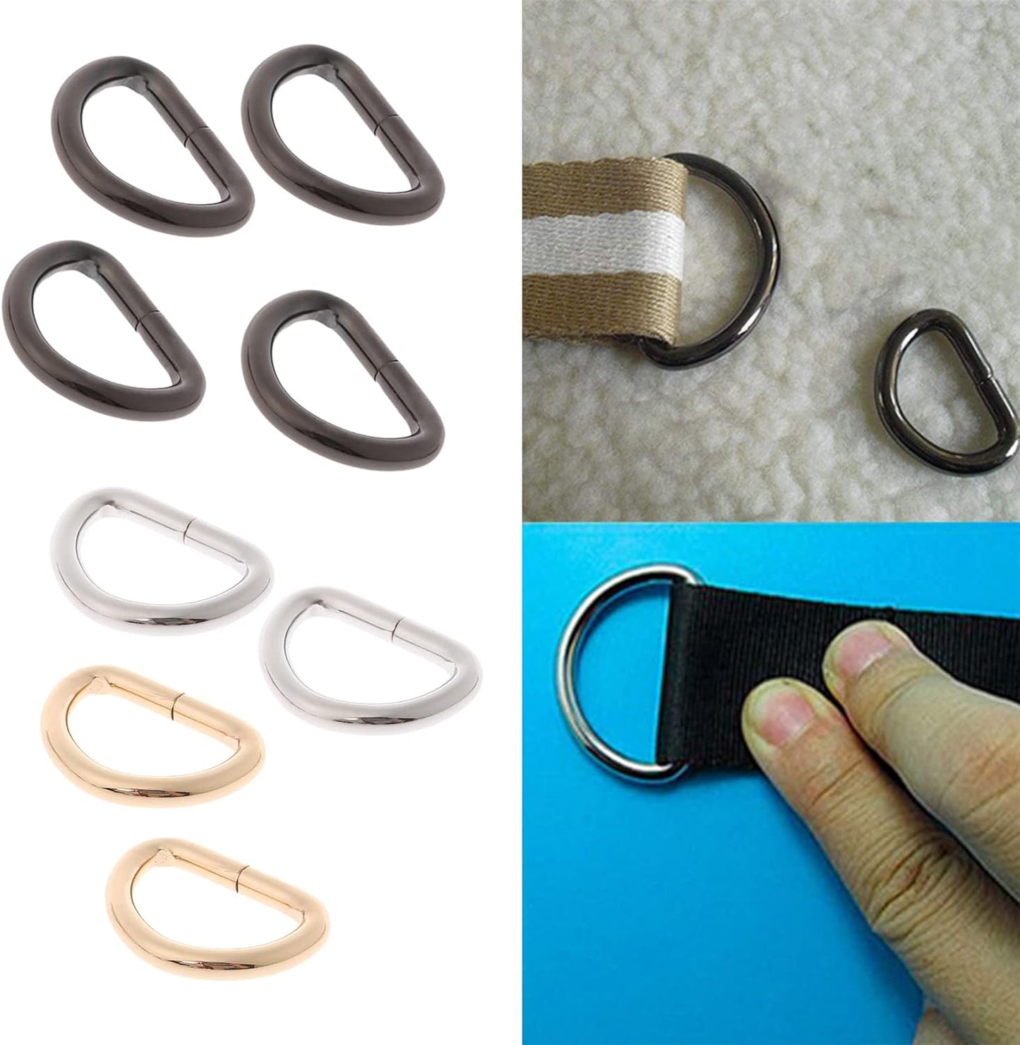 aoozleny 4 sets Buckles Hook Clip, D Dee Ring Side Release Adjustor Triglides Pet Dog Collar Buckles