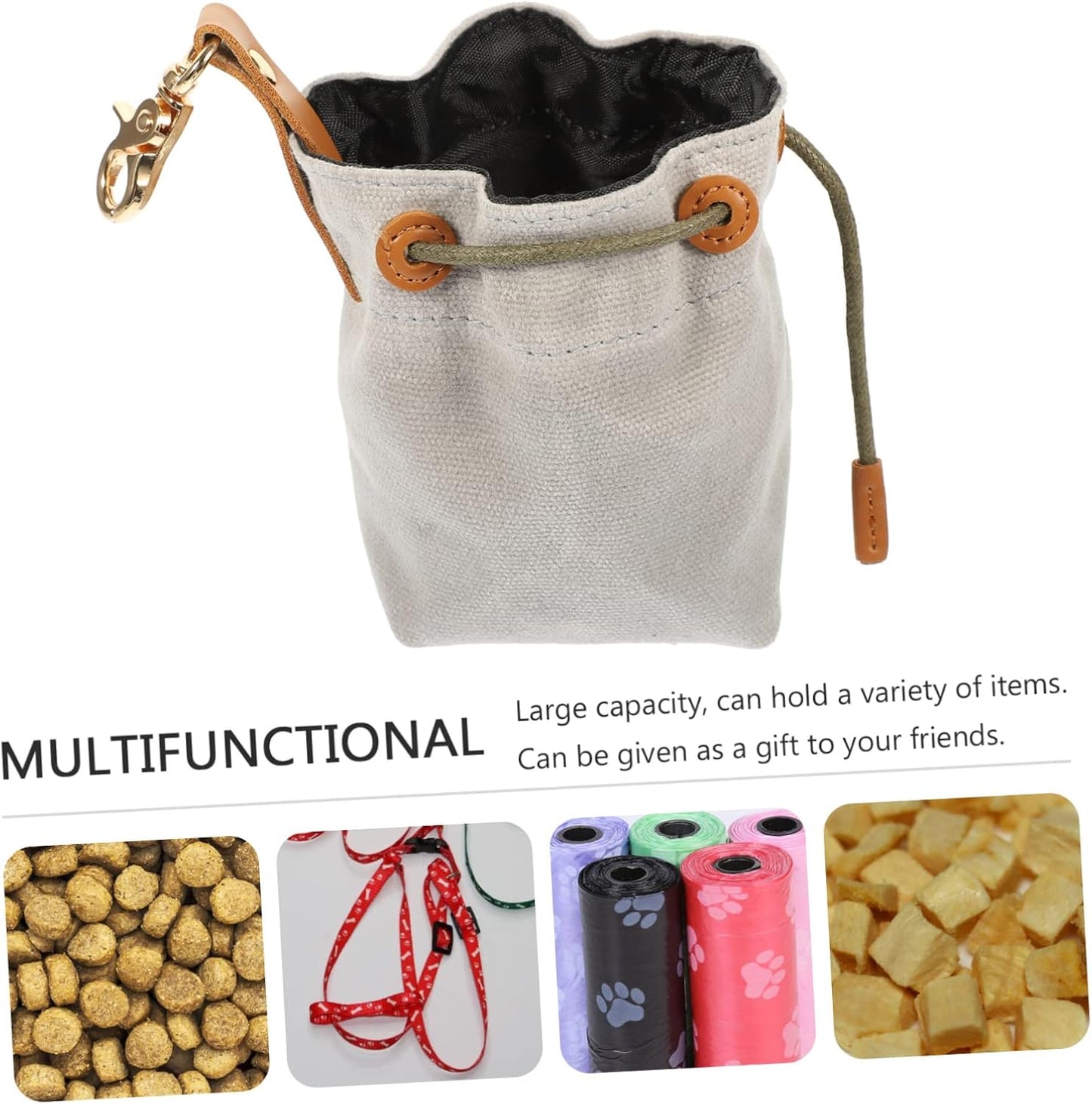 MINAOLULUS Dog Training Treat Pouch Portable Canvas Snack Holder for Outdoor Adventures for Treats Keys and