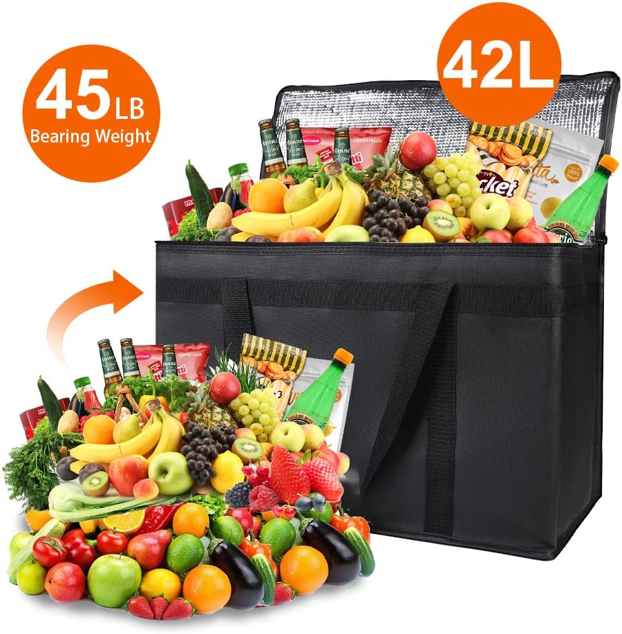 Purilite Select™ Insulated Food Delivery Bag – Extra Large Thermal Carrier for Hot & Cold Food Transport