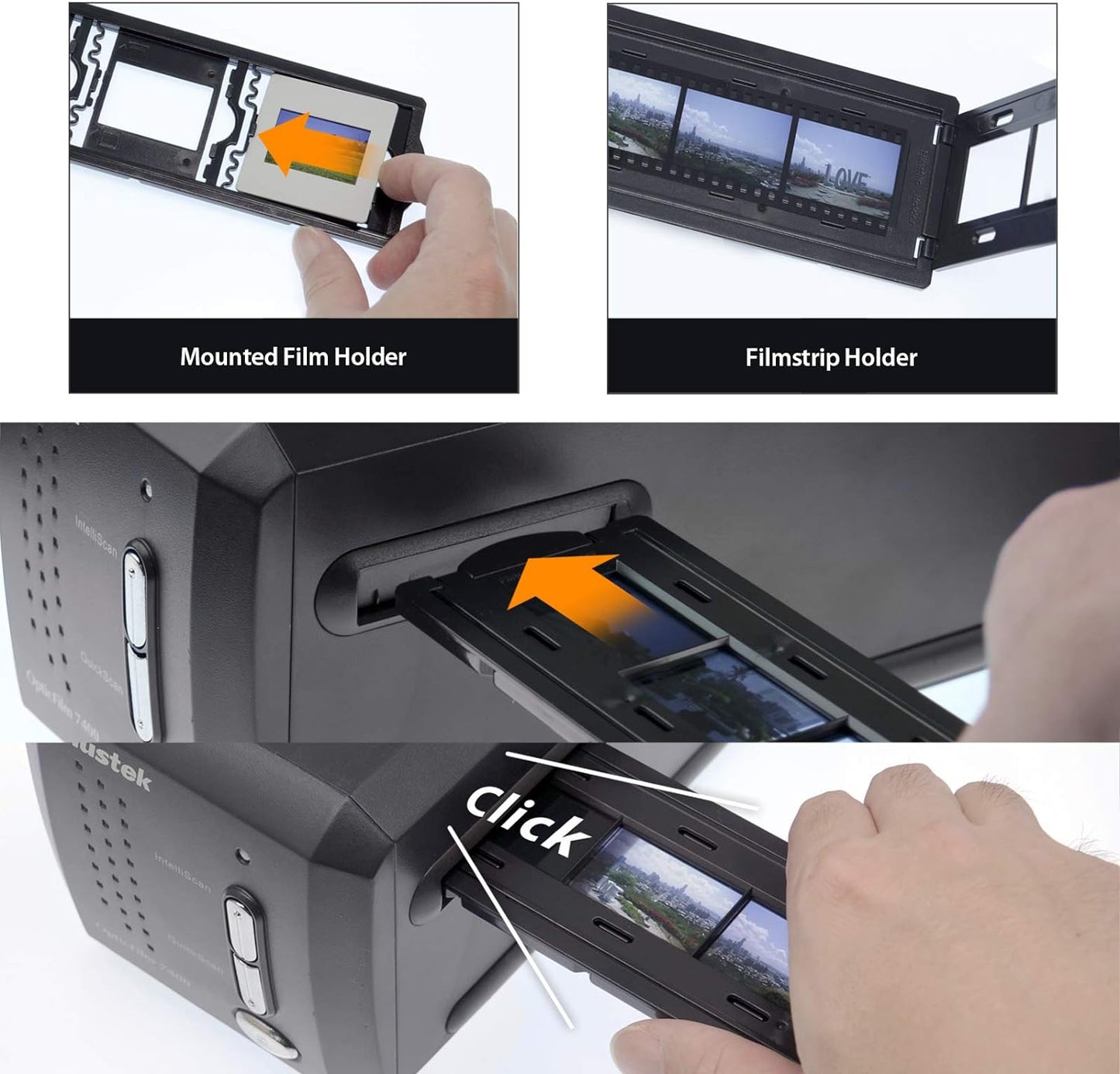 Plustek OpticFilm 8200i SE, 35mm Film & Slide Scanner. 7200 dpi / 48-bit Output. Integrated Infrared Dust/Scratch Removal. Bundle Silverfast SE Plus, Support Mac and PC.