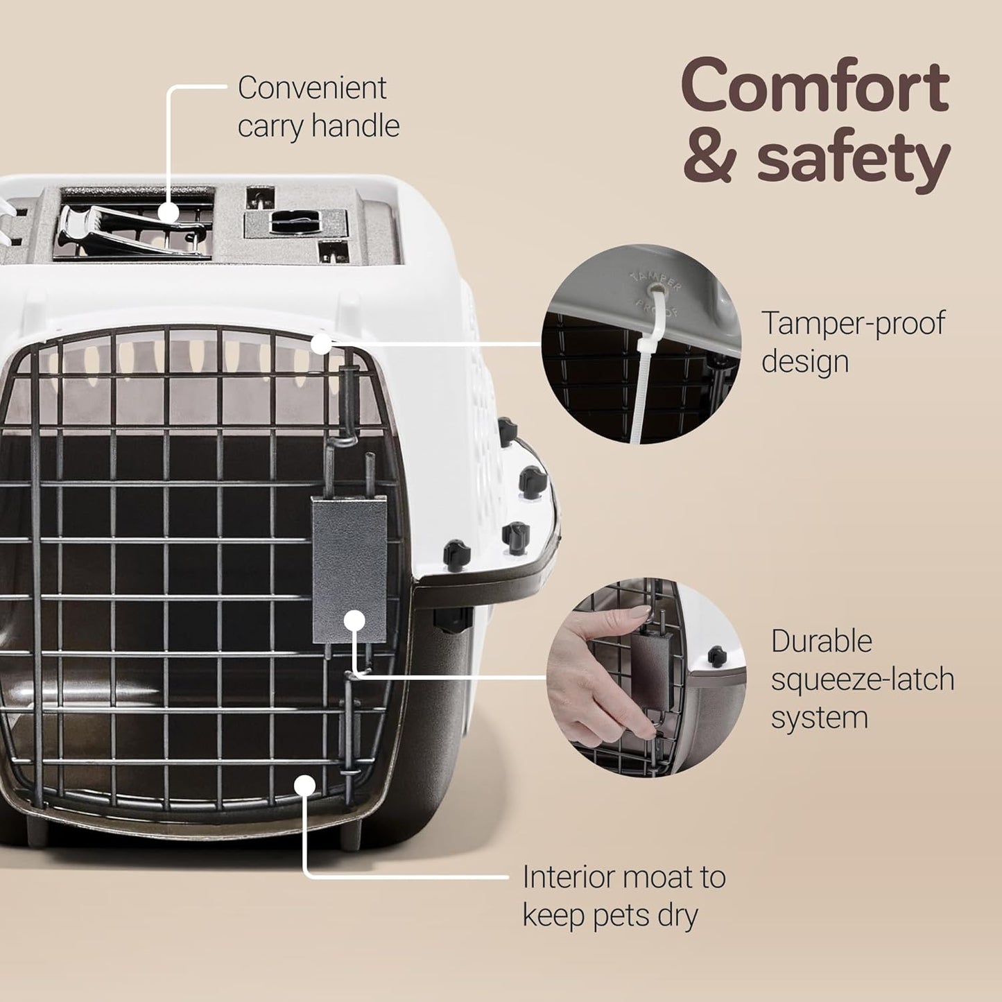 Petmate Two-Door Small Dog Kennel & Cat Kennel (Top Loading or Front Loading Pet Carrier, Great for Small Animals, Made with Recycled Materials, 24 inches in Length) For Pets up to 15 Pounds