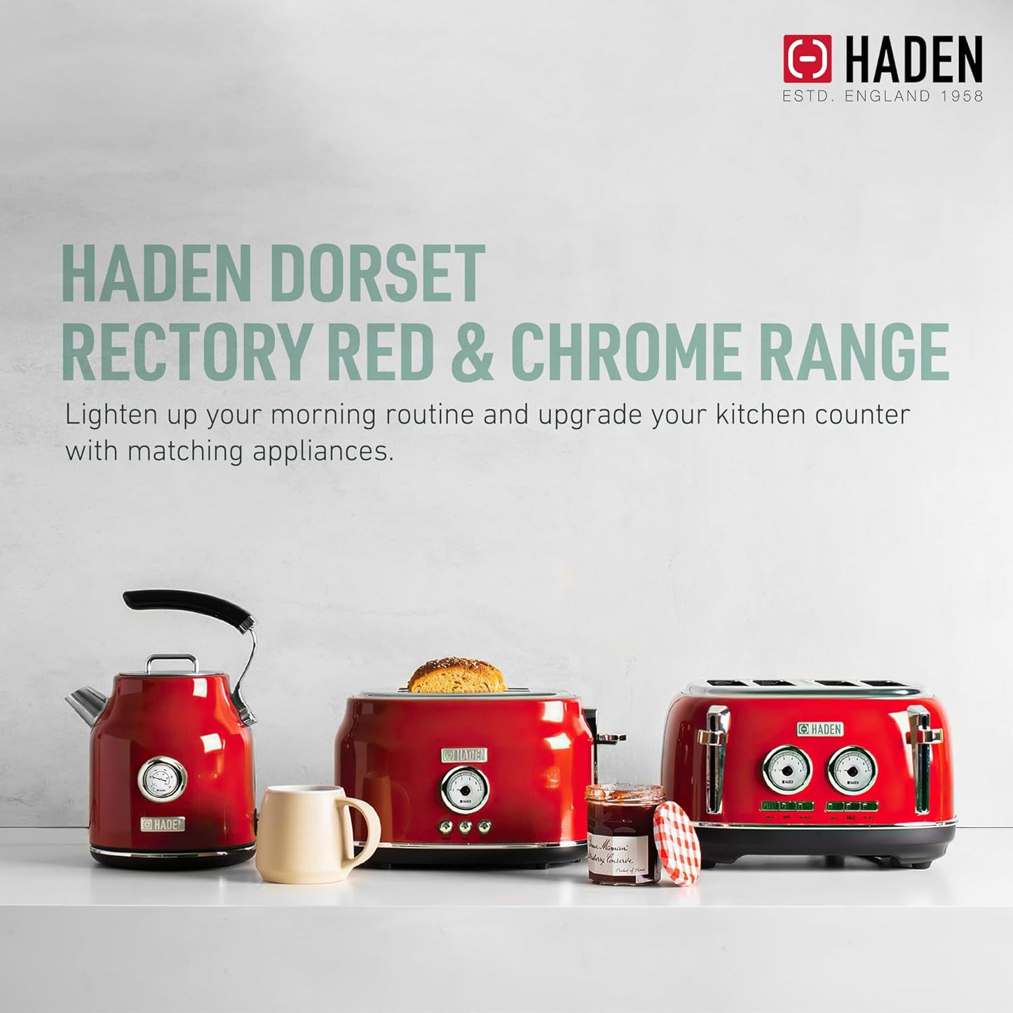 Haden Dorset 75083 Stainless Steel 1500W Retro Toaster 4 Slice Wide Slot w/Removable Crumb Tray and Settings, Black/Copper Toasters w/Adjustable Browning Control, Smart Toaster