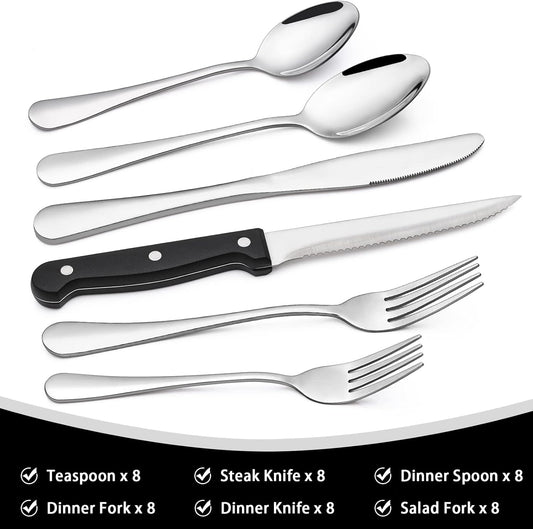 Purilite Select 48-Piece Silverware Set with Steak Knives