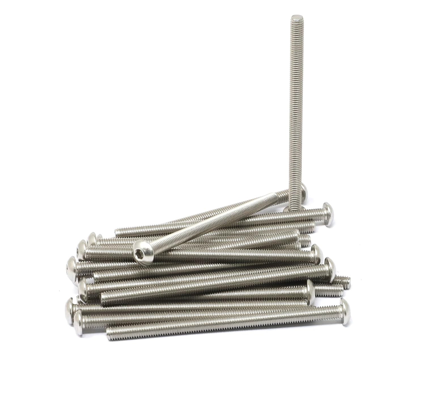 iexcell 50 Pcs M6 x 20mm Thread Pitch 1 mm Stainless Steel 304 Hex Socket Button Head Cap Screws Bolts Kit