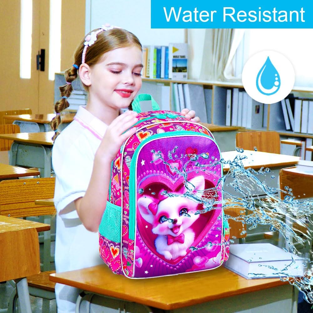3pcs Backpack for Boys and Girls, 16” Kids Kindergarten Bookbag with Lunch Box, Cute Elementary Backpacks for Boy Girl