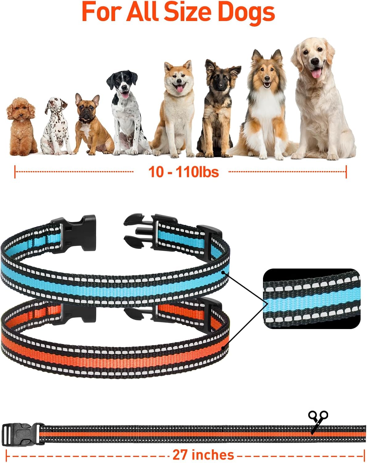 DOGLinsen 2-in-1 Bark and Shock Collar for Dogs, Smart Anti Barking Dog Training Collar with 5 Adjustable Sensitivity, Automatic Bark Collar with Remote, Vibration, Beep, Shock and Automatic