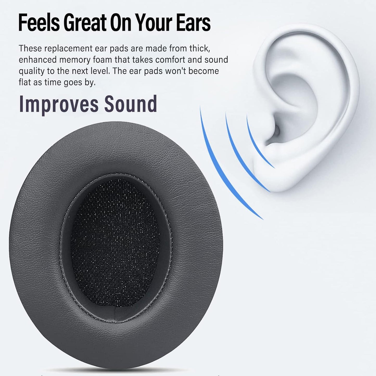 Studio 3 Ear Pads Cushions Replacement Earpads for Beats Studio 2 & Studio 3 Wired & Wireless Headphones,Ear Cushions Memory Foam Earpads with Soft Protein Leather Replacement Parts -White Floral
