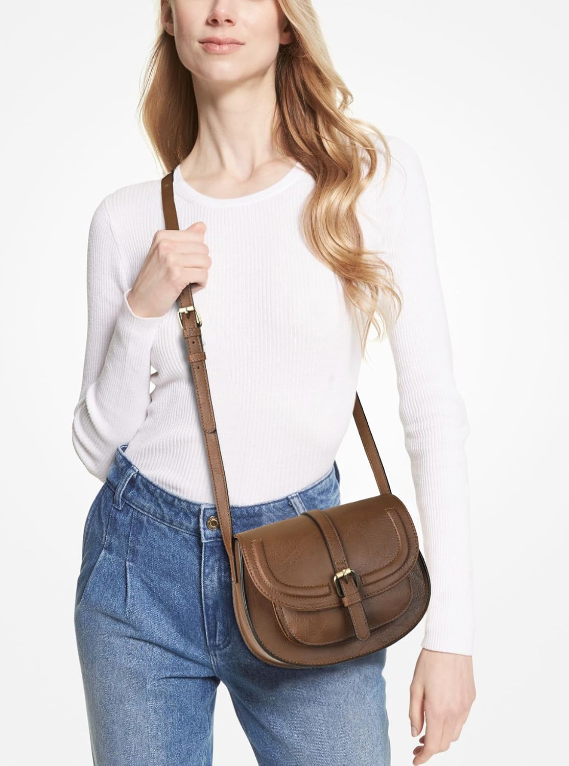 Crossbody Bags for Women Small Over the Shoulder Saddle Purses and Boho Cross body Handbags,Vegan Leather