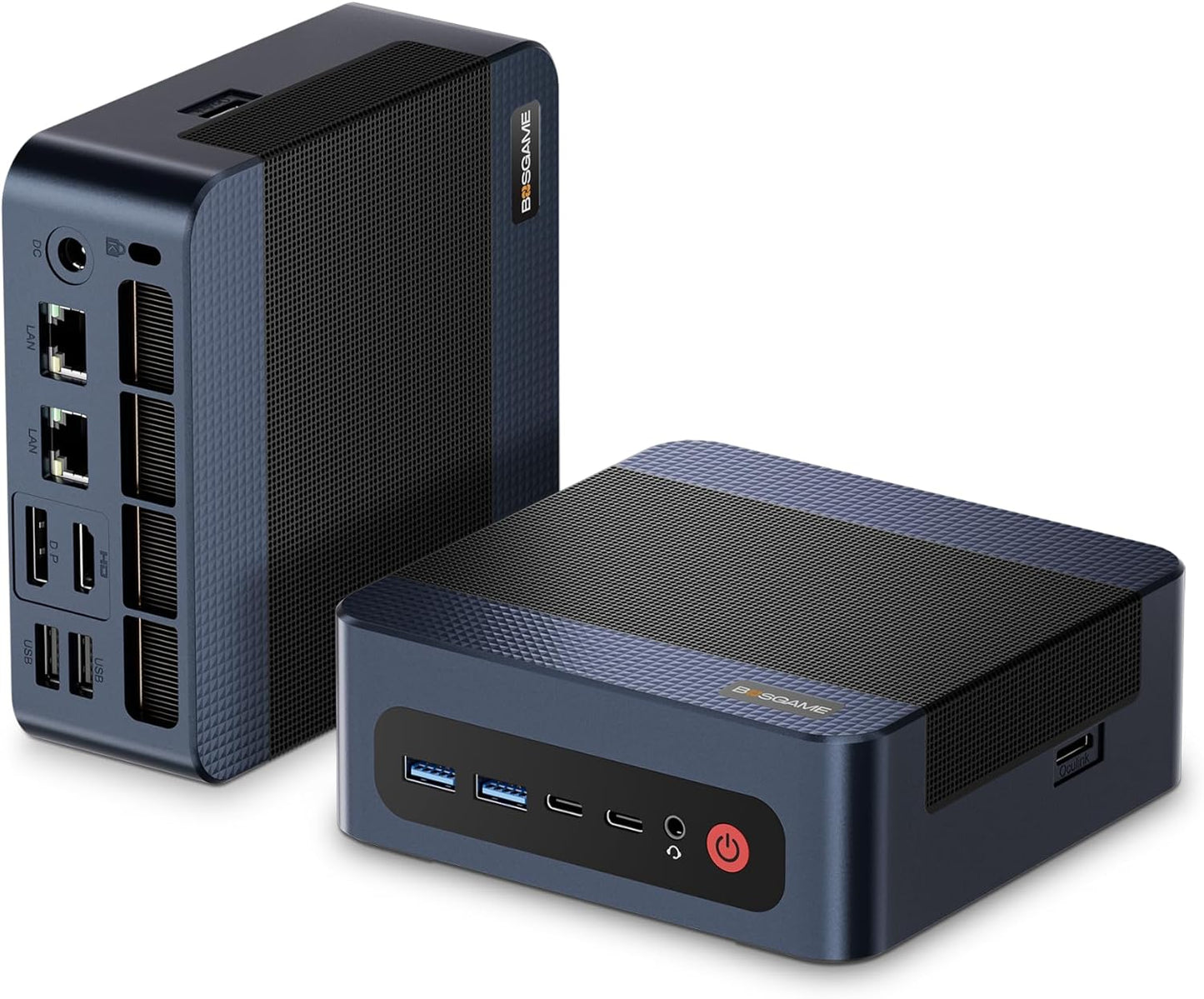 BOSGAME Mini PC AMD Ryzen 7 5825U, 16GB DDR4 RAM 512GB PCIe SSD, Mini Desktop Computer Support Dual LAN 2.5GbE, Triple 4K Display, WiFi 6E, BT 5.2 for Office