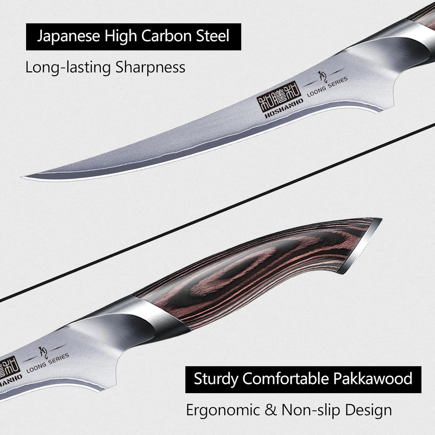HOSHANHO Fillet Knife 7 Inch, Super Sharp Boning Knife in High Carbon Stainless Steel, Professional Japanese Fish Knife for Meat Poultry Cutting