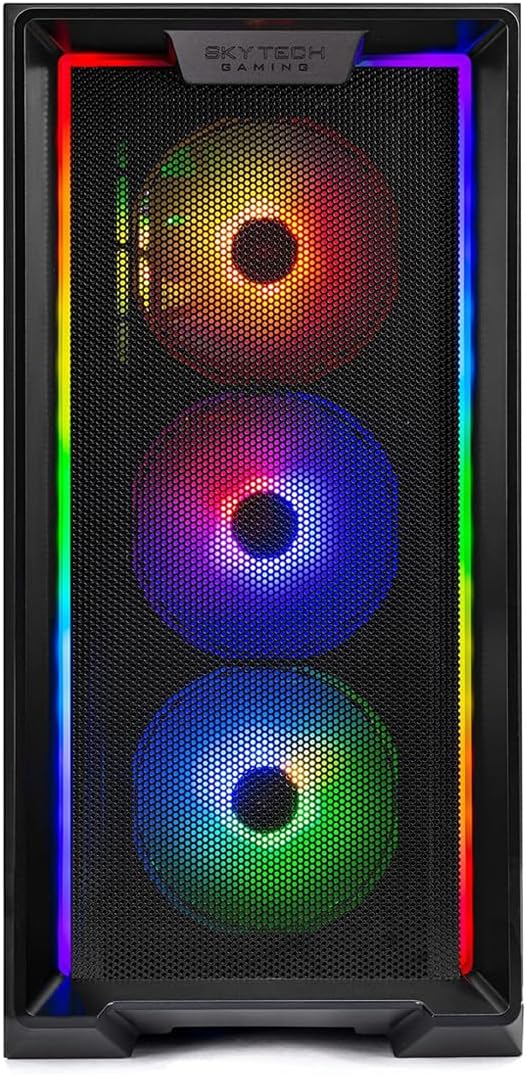 Skytech Nebula Gaming PC Desktop, Intel i5 14400F 2.5 GHz (4.7GHz Turbo), NVIDIA RTX 5060 8GB, 1TB NVMe SSD, 16GB DDR5 RAM 6000, 650W Gold PSU, Wi-Fi, Win 11