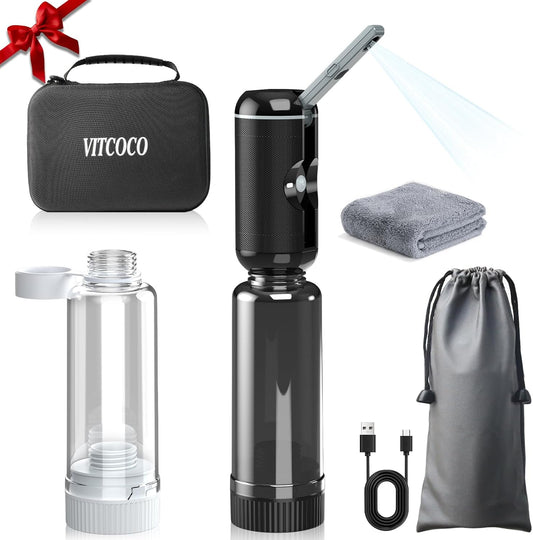 VITCOCO Portable Bidet for Travel, Rechargeable Travel Handheld Sprayer with 2 Bottles, Storage Bag, Pressure Modes, Electric Bidet with Gift Kit for Women/Men, Postpartum Care, Hygiene Cleaning