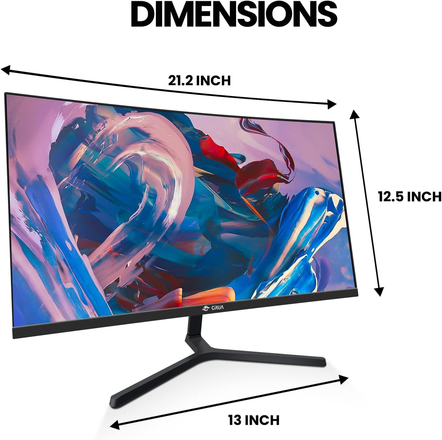 CRUA 34 Inch Gaming Monitor 144Hz, WQHD 3440X1440P Ultrawide Curved Monitor, 21:9 1500R 120% sRGB Computer Display Support Freesync, PIP/PBP, HDMI 2.0 & DP 1.4, Wall Mountable/Tilt Adjustable-Black
