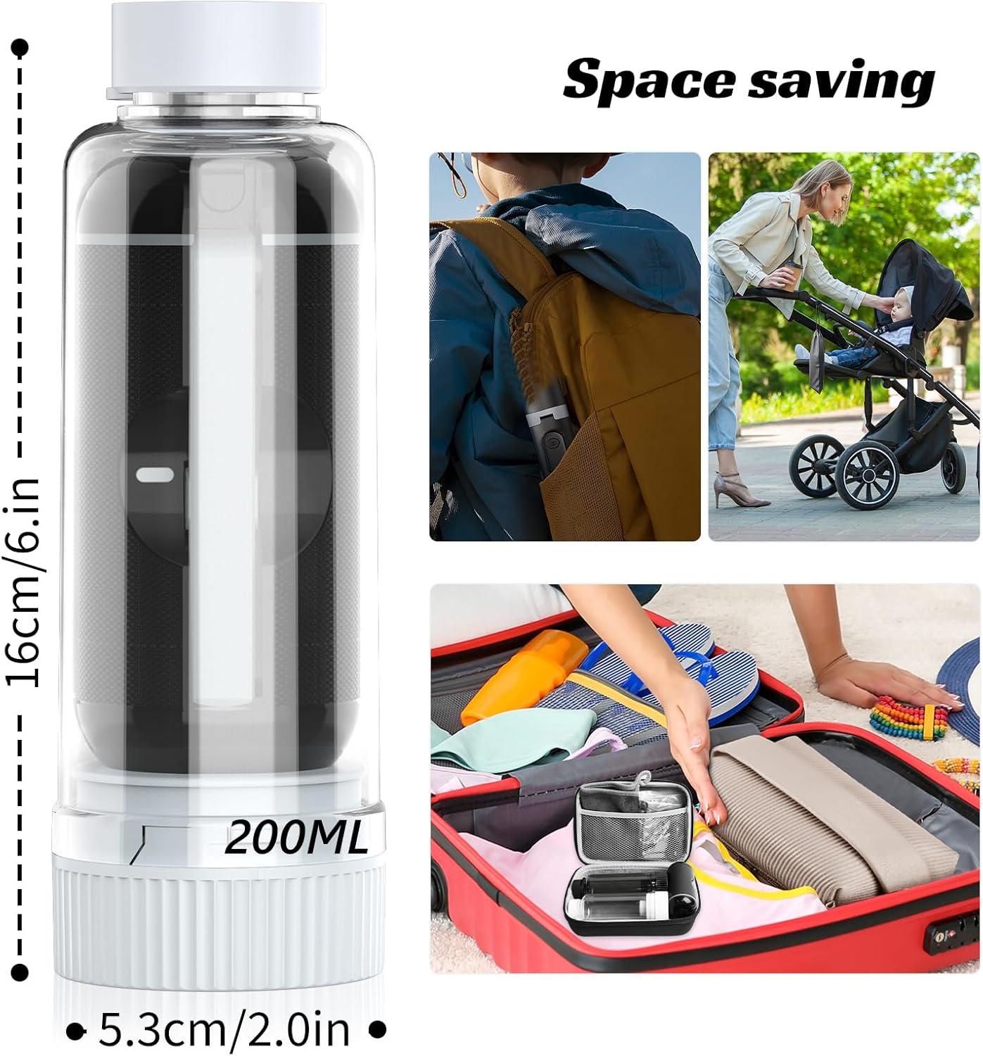 VITCOCO Portable Bidet for Travel, Rechargeable Travel Handheld Sprayer with 2 Bottles, Storage Bag, Pressure Modes, Electric Bidet with Gift Kit for Women/Men, Postpartum Care, Hygiene Cleaning