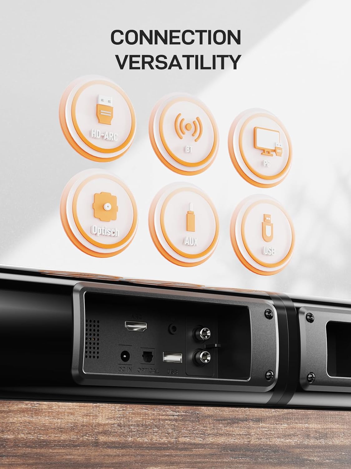 Sound Bar for TV Soundbar PC Gaming MEVOSTO 2025 Upgraded 2.2CH Separable Built-in Dual Woofers with HD-ARC/Optical/AUX/BT/USB Bass/Treble Adjustabl Computer Speakers Home Theater System-31inch