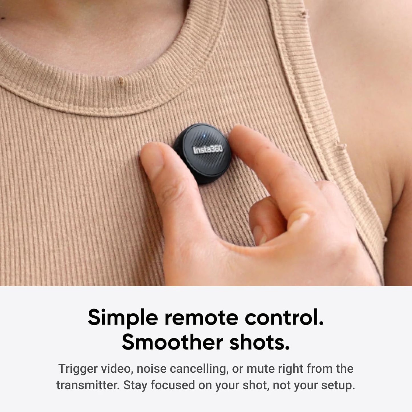 Insta360 Mic Air Transmitter, 7.9g Ultralight, Wireless Microphone for Insta360 X5/Ace Pro 2, Noise Cancelling, Vlog, Streaming