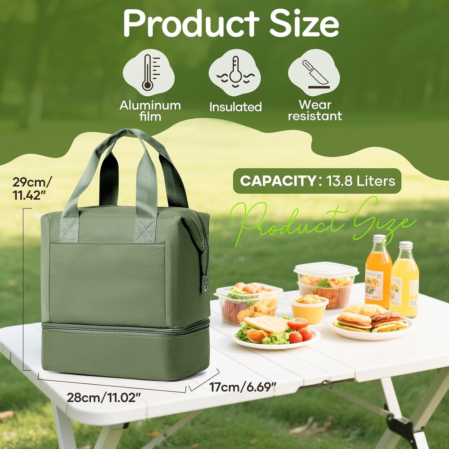 Lunch Bag Insulated Lunch Box Leakproof Lunch Tote Bags for Women Men,Portable Thermal Cooler Bag Lunch Containers with Shoulder Strap for Work, Family, Picnic, School, Outdoor,BBQ C2-Pinkpurple