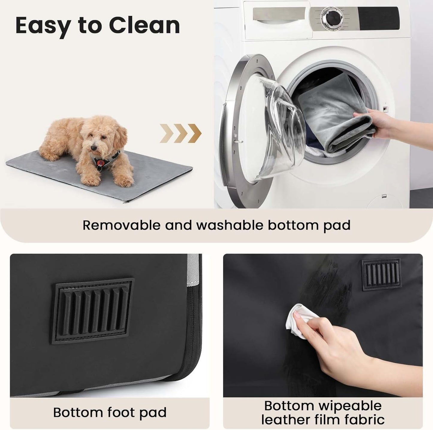Pecute Collapsible Dog Crate for Pets<15kg, Pet Carrier Stable and Light Weight, Soft Dog Crate with Breathable Windows, Portable Dog Carrier with Curtain 61×45×52 cm (Green)