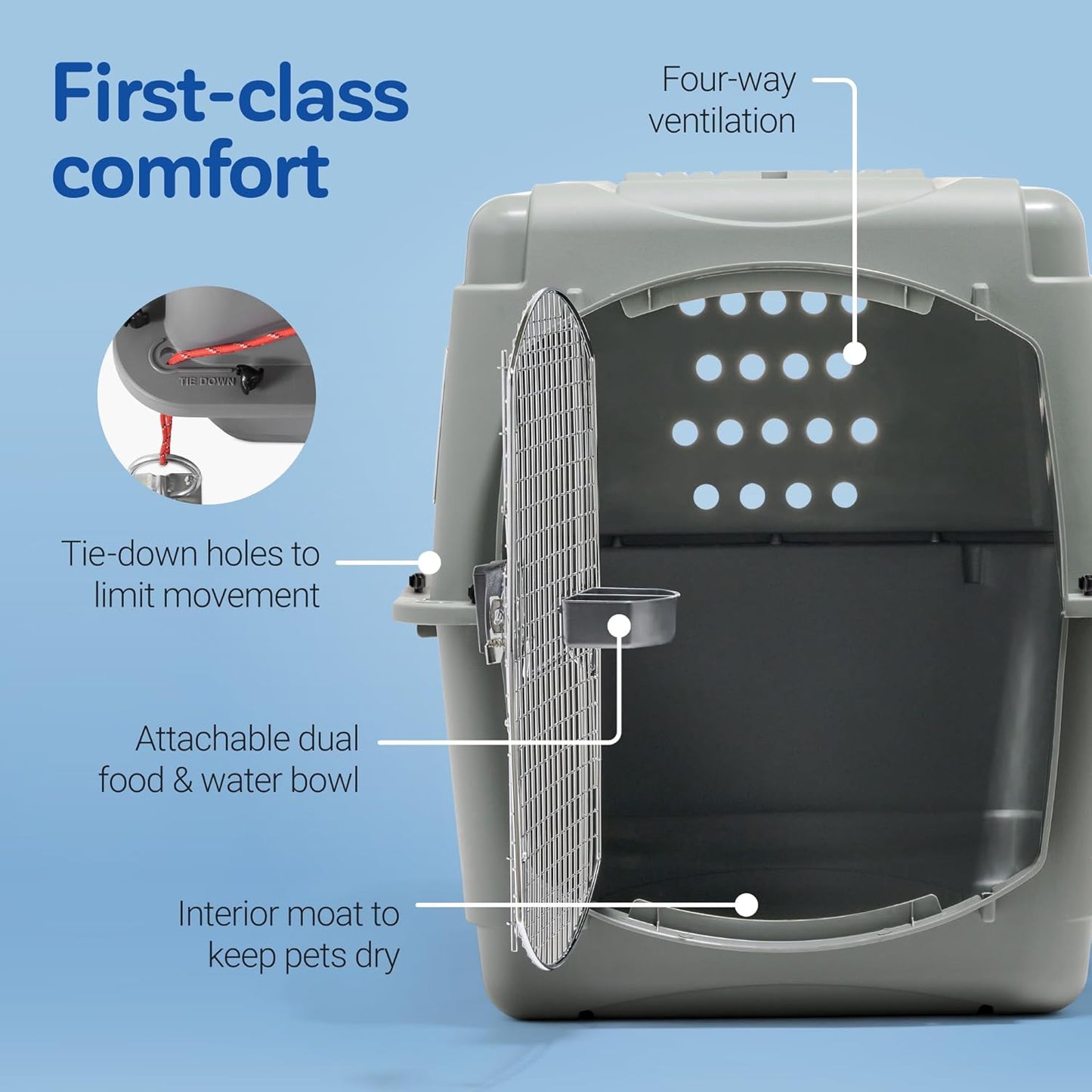 Petmate 00200 Sky Kennel for Pets from 25 to 30-Pound, Light Gray