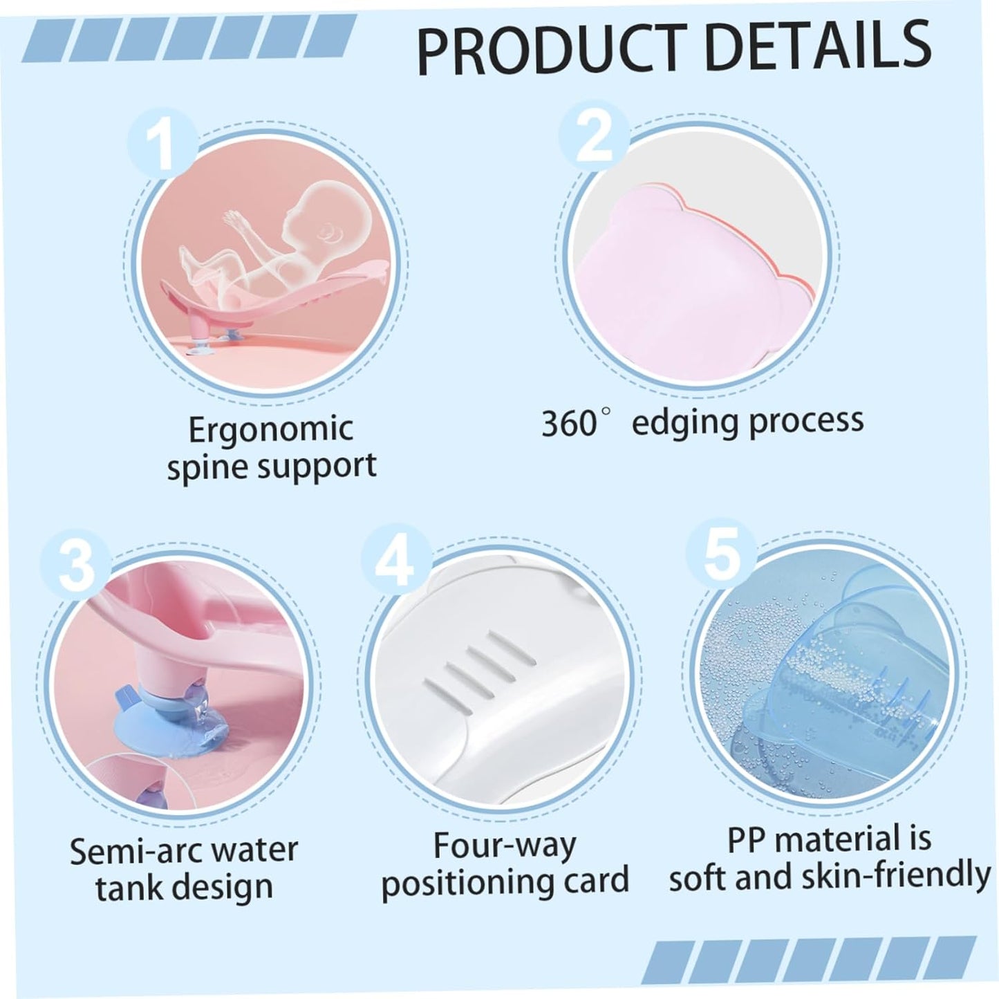 Baby Sink Bath with Suction Cup, Portable Sink Baby Bath with Hanging Hole, Buttock Support Washing Tool for Counter Bathtub Daily Use Bathtub for