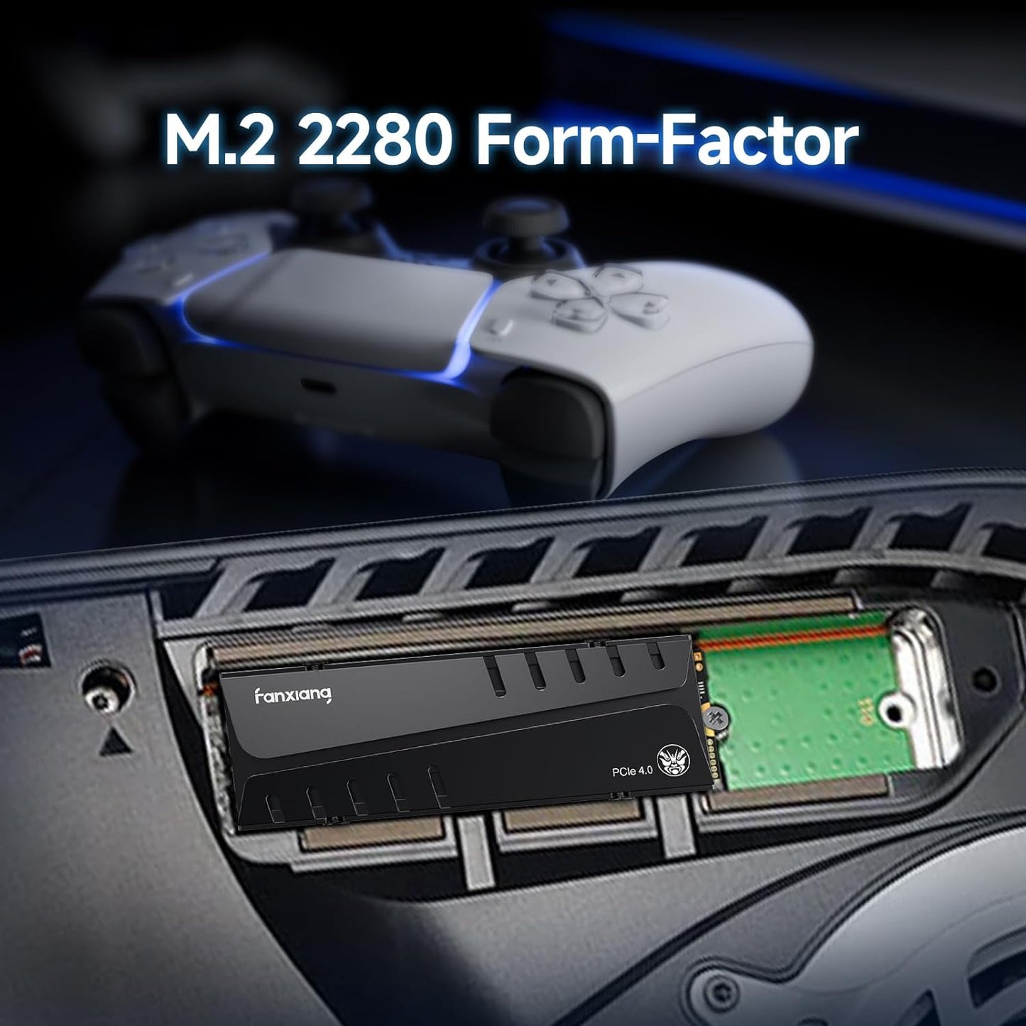 Fanxiang NVMe SSD 1TB M.2 SSD for PS5 with Heatsink,3D TLC NAND, with DRAM, M2 2280 PCIe Gen 4x4, Up to 7300MB/s Internal Solid State Drive Compatible with PS5, PC Desktop(S770)