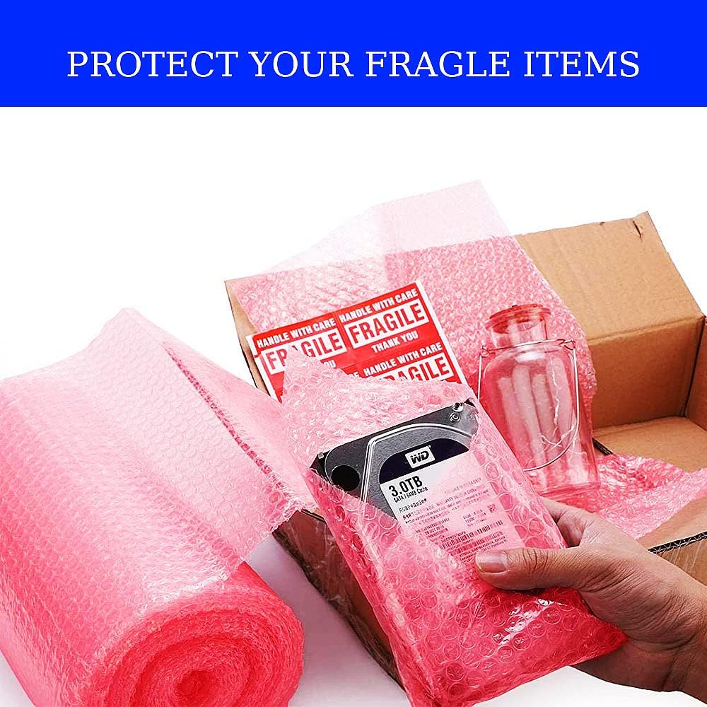 Bubble Cushioning Wrap Rolls 2-Pack,Easy to Tear Small Bubble Thicker & Durable for Packing Delivering & Moving Perforated every 12in 12 Inchx72 Feet Total (white),MR011902